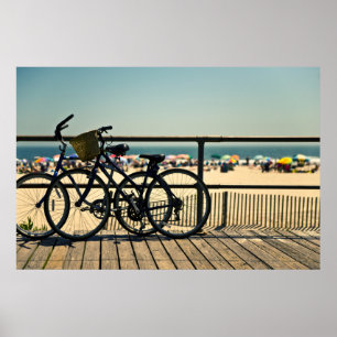 Fahrräder auf der Promenade Poster