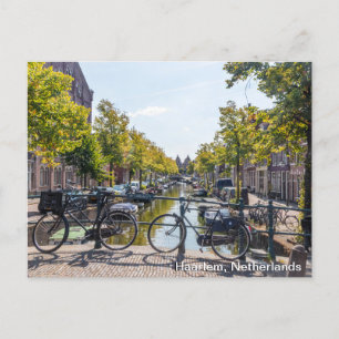 Fahrräder auf einer Brücke, Haarlem, Niederlande Feiertagspostkarte