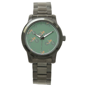 Fahrräder auf Grün Armbanduhr