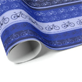 Fahrräder auf Streifen Geschenkpapier (Rolleneckpunkt)