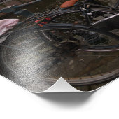 Fahrräder bei Sonnenuntergang in Amsterdam Fotodruck (Ecke)