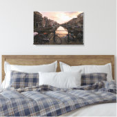 Fahrräder bei Sonnenuntergang in Amsterdam Leinwanddruck (Insitu (Schlafzimmer))