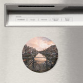 Fahrräder bei Sonnenuntergang in Amsterdam Magnet (In Situ (Geschirrspüler))