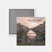 Fahrräder bei Sonnenuntergang in Amsterdam Magnet (Vorderseite/Rückseite)