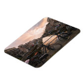 Fahrräder bei Sonnenuntergang in Amsterdam Magnet (Linke Seite)