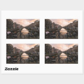 Fahrräder bei Sonnenuntergang in Amsterdam Rechteckiger Aufkleber (Blatt)