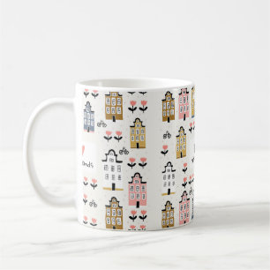 Fahrräder der Amsterdamer Stadtarchitektur nahtlo Kaffeetasse