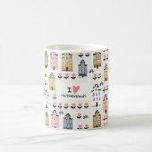 Fahrräder der Amsterdamer Stadtarchitektur nahtlos Kaffeetasse (Mittel)