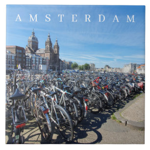 Fahrräder der Keramik Amsterdam Fliese