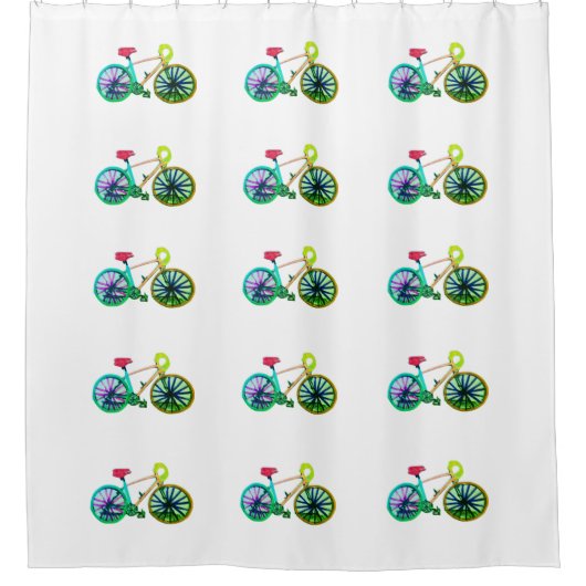 Fahrräder, die grünes 4Lee radfahren Duschvorhang (Vorderseite)