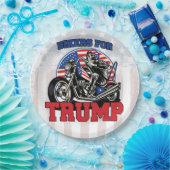 Fahrräder für TRUMP Patriotic President Motorcycle Pappteller (Party)