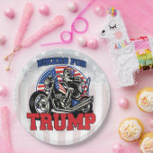 Fahrräder für TRUMP Patriotic President Motorcycle Pappteller (Party)