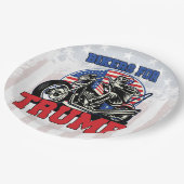 Fahrräder für TRUMP Patriotic President Motorcycle Pappteller (Schrägansicht)