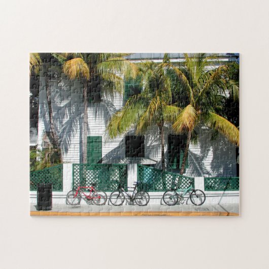Fahrräder geparkt vor der Wohnung Key West Fl Puzzle (Horizontal)