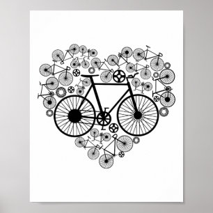 Fahrräder Herz Cute Mtb Straße Rennen Fahren Liebh Poster