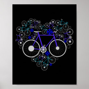 Fahrräder Herz Süß Mtb Straße Rennen Fahren Liebha Poster