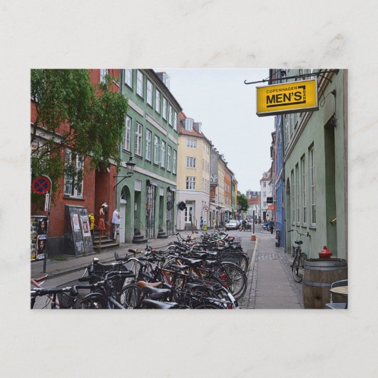 Fahrräder in der Old Copenhagen Street Postkarte (Vorderseite)
