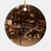 Fahrräder in der Schnee Keramik Ornament (Hinten)