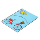 Fahrräder machen das Leben schöner - rot Notizblock (Linke Seite)