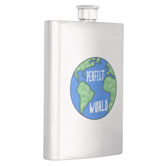 Fahrräder machen eine perfekte Welt Flachmann (Rechts)