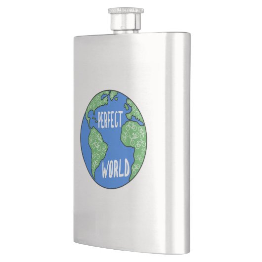 Fahrräder machen eine perfekte Welt Flachmann (Links)