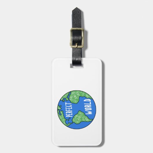 Fahrräder machen eine perfekte Welt Gepäckanhänger (Vorderseite vertikal)