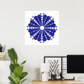 Fahrräder mandala, rund & grafisch poster (Heimbüro)