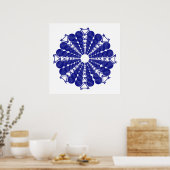 Fahrräder mandala, rund & grafisch poster (Küche)