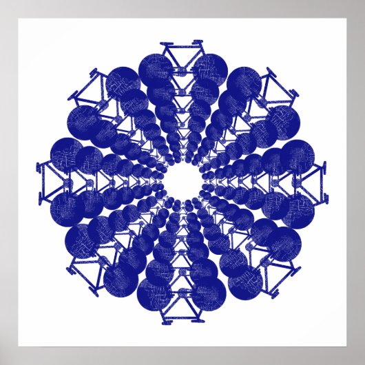 Fahrräder mandala, rund & grafisch poster (Vorne)