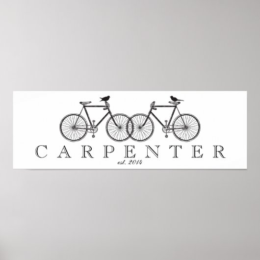 Fahrräder mit Birds Family Print Poster (Vorne)