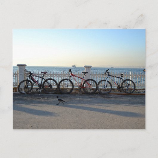Fahrräder mit einer Reihe Postkarte (Vorderseite)