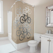 Fahrräder… mit Ihrer Hintergrundfarbe Duschvorhang (Beispiel)