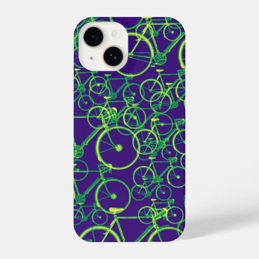 Fahrräder mit überlegener Fahrweise auf blau iPhone Hülle (Rückseite)