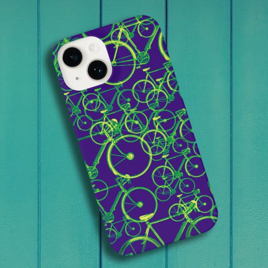 Fahrräder mit überlegener Fahrweise auf blau iPhone Hülle