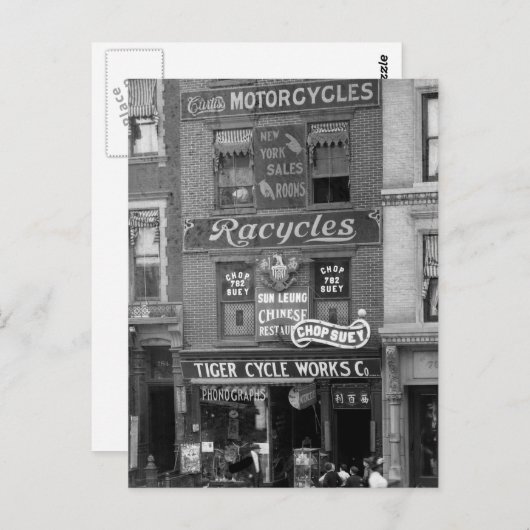 Fahrräder, Motorräder und Chop Suey, Anfang der 19 Postkarte (Vorne/Hinten)
