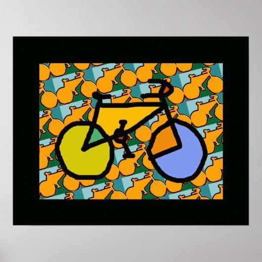 Fahrräder Pop Art Deco Poster (Vorne)