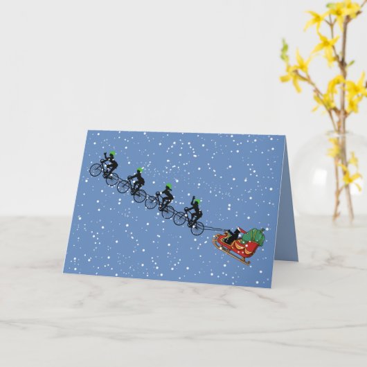 Fahrräder Pulling Schlitten geklappte Grußkarte Karte (Gelbe Blume)