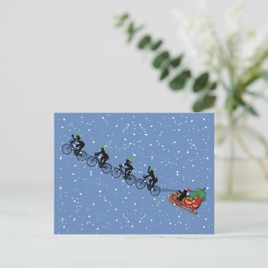 Fahrräder Pulling Schlitten geklappte Grußkarte Postkarte (Stehend Vorderseite)