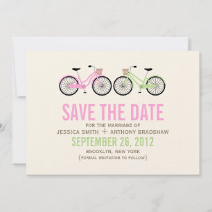 Fahrräder Seine und ihre Hochzeit retten das Datum Save The Date