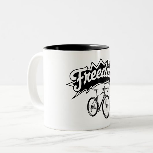 Fahrräder sind frei zweifarbige tasse (Vorderseite Links)