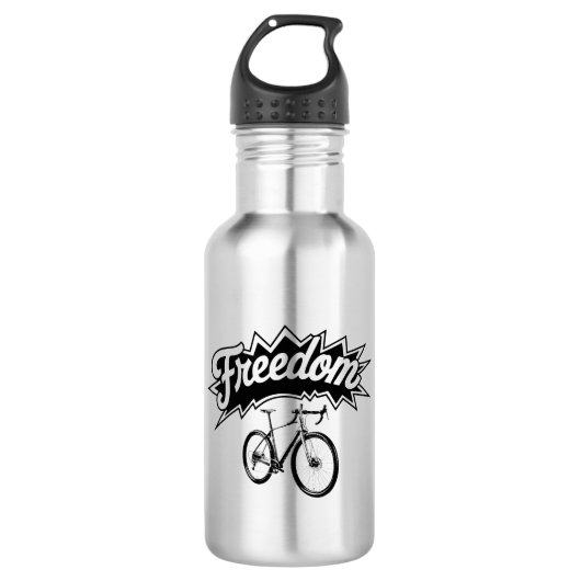 Fahrräder sind Freiheit Edelstahlflasche (Vorderseite)