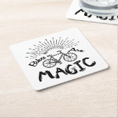 Fahrräder sind magisch rechteckiger pappuntersetzer (angewinkelt)