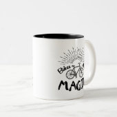 Fahrräder sind magisch zweifarbige tasse (VorderseiteRechts)