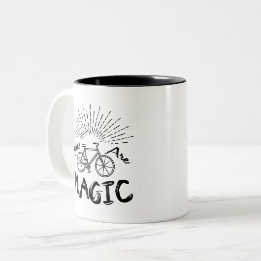 Fahrräder sind magisch zweifarbige tasse (Vorderseite Links)