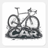 Fahrräder über Autos Quadratischer Aufkleber (Vorderseite)