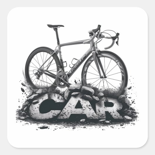 Fahrräder über Autos Quadratischer Aufkleber (Vorderseite)