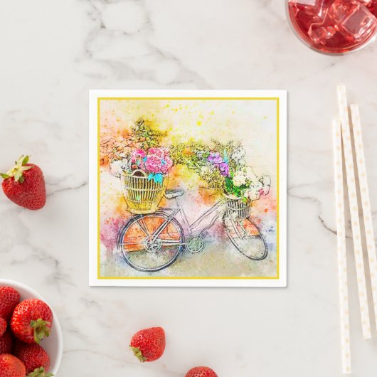 Fahrräder und Blume Serviette (Beispiel)