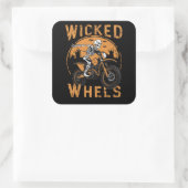 Fahrräder und Geisterstrasse Quadratischer Aufkleber (Tasche)