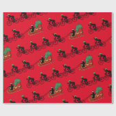 Fahrräder ziehen das Schlittenwrapping Paper des W Geschenkpapier (Flach)