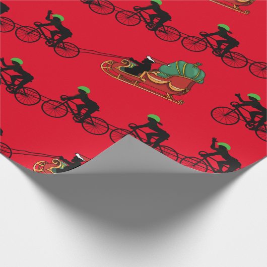 Fahrräder ziehen das Schlittenwrapping Paper des W Geschenkpapier (Ecke)